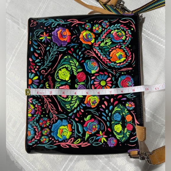 Consuela, downtown Rita, black, multicolor, embroidered floral, Crossbody bag. - Picture 14 of 16